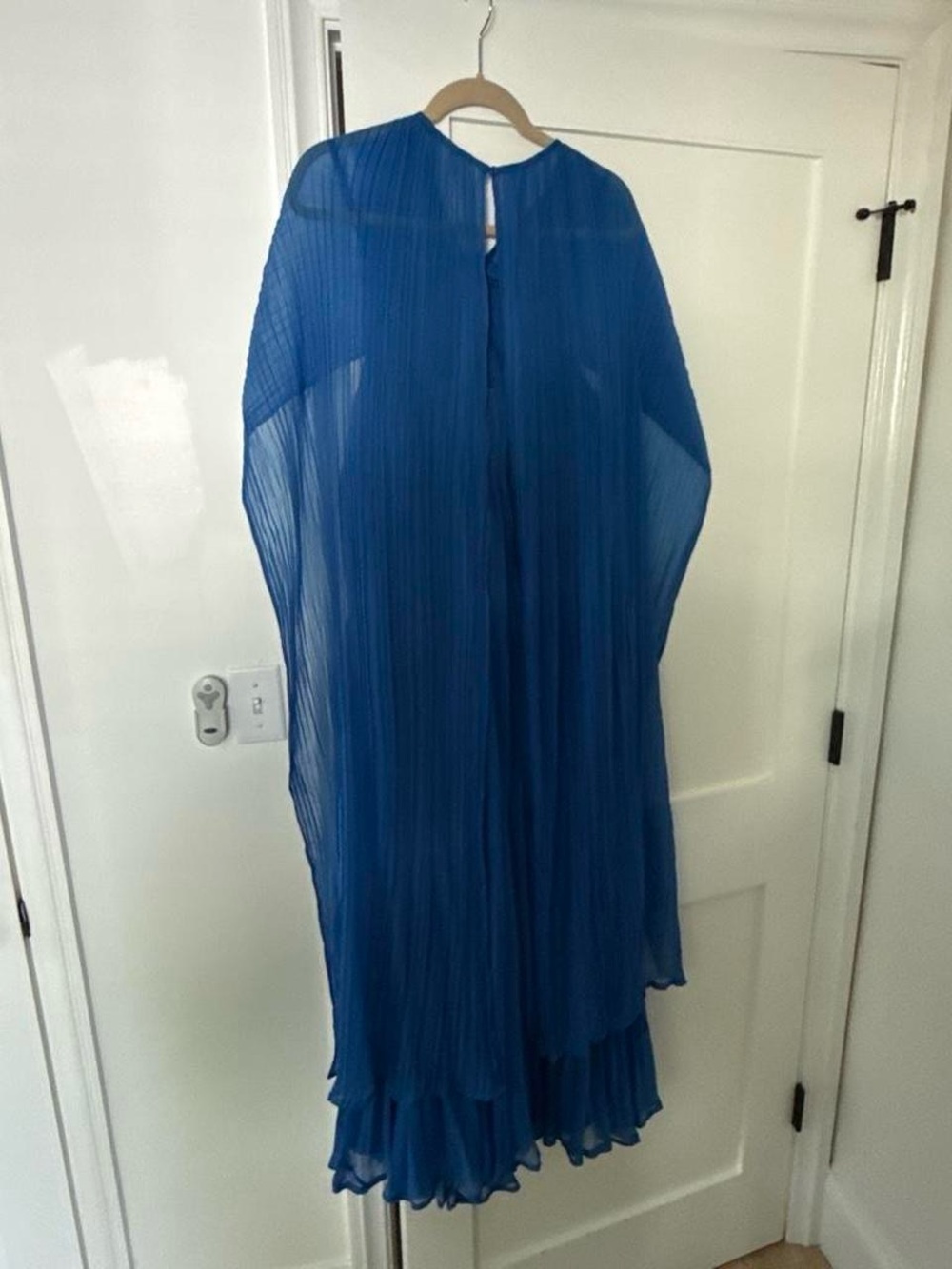 River Island Royal Blue Pleated Cape Maxi Dress - Picture 4 of 4